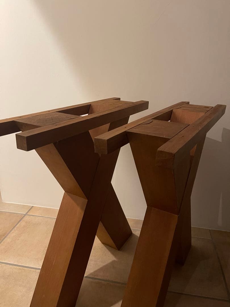 木製X型テーブル脚　2個セット