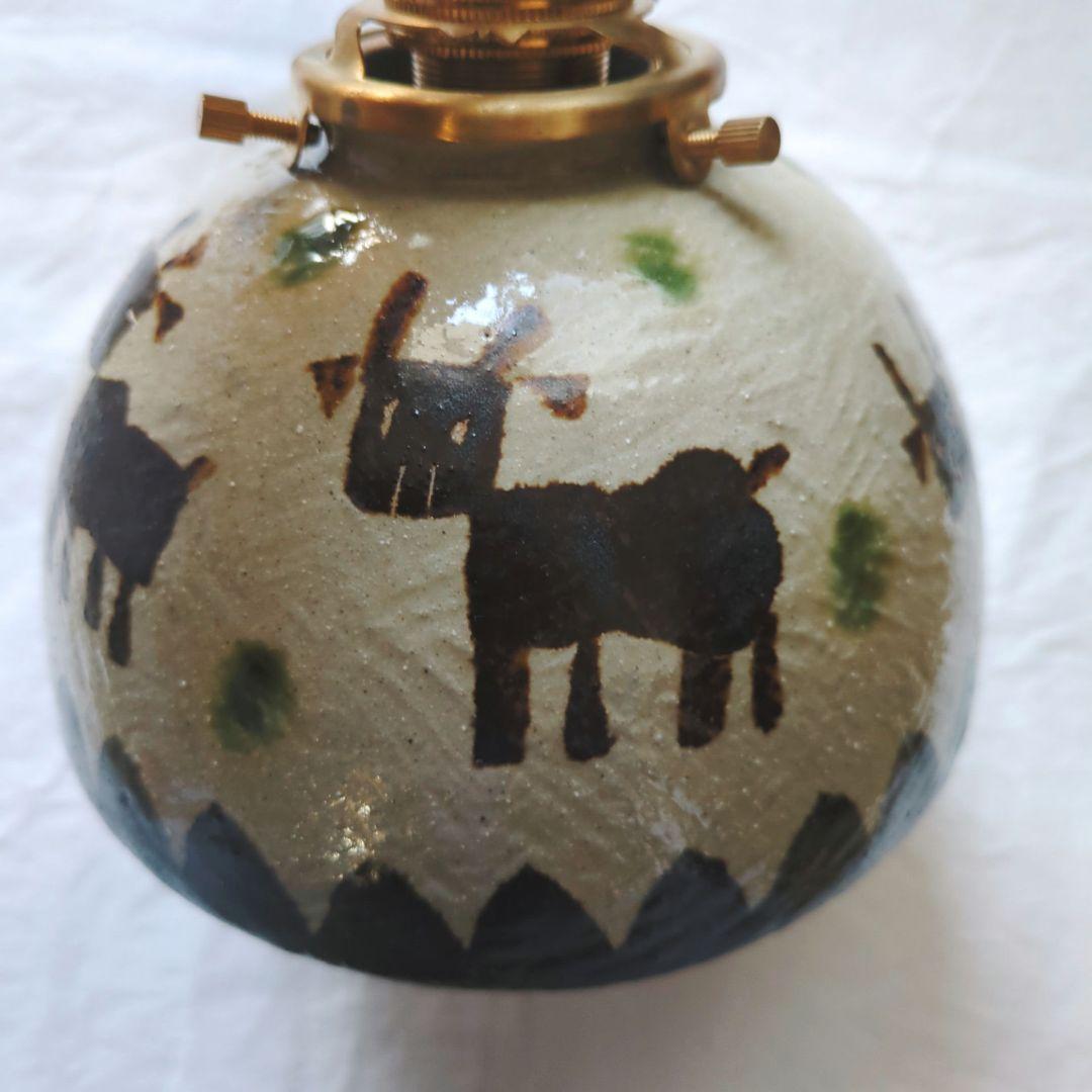 新品 工房十鶴さんのランプシェード やちむん 16cm大 ① 作家もの