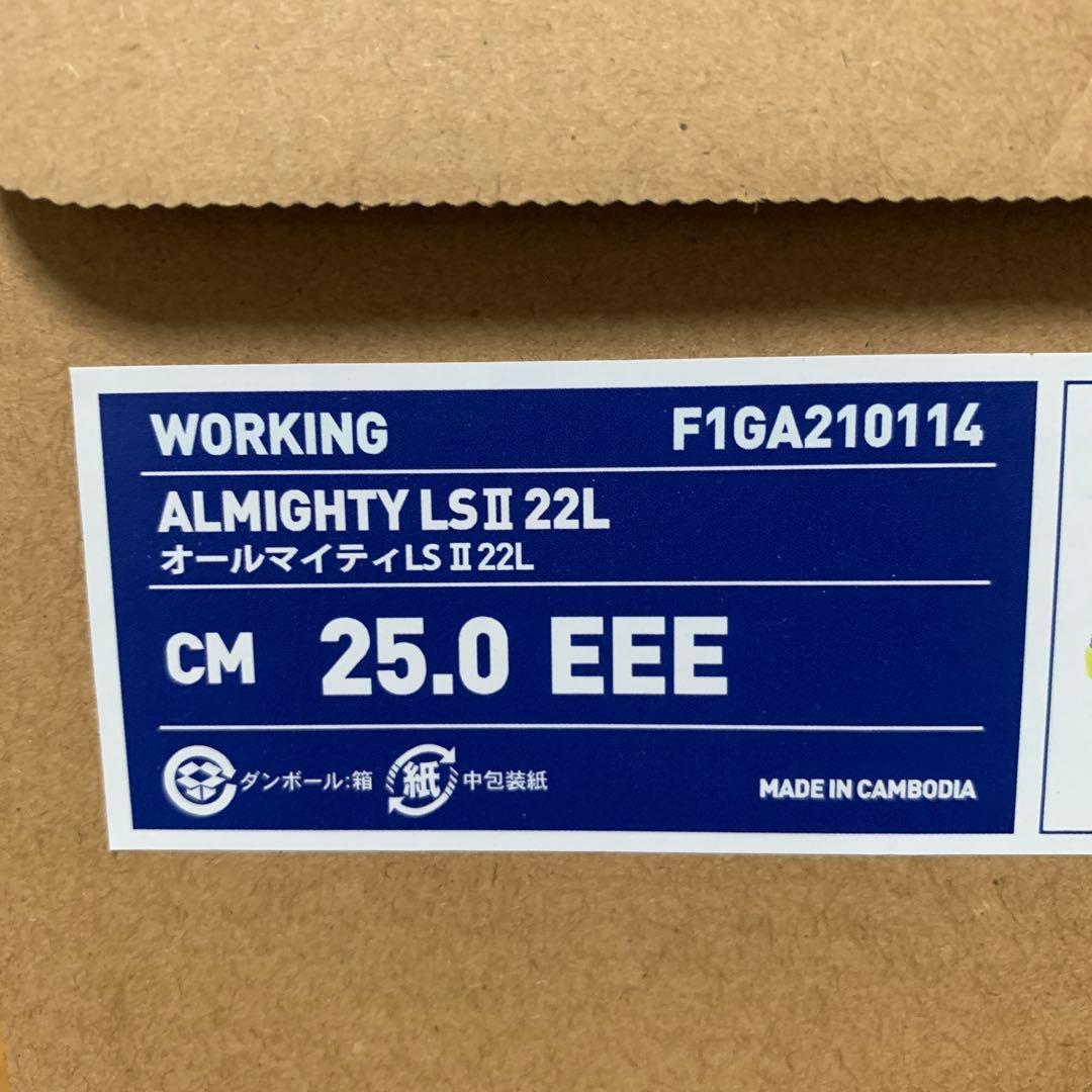 ミズノMIZUNO 安全靴 ネイビー/イエロー新品未使用25.0CM