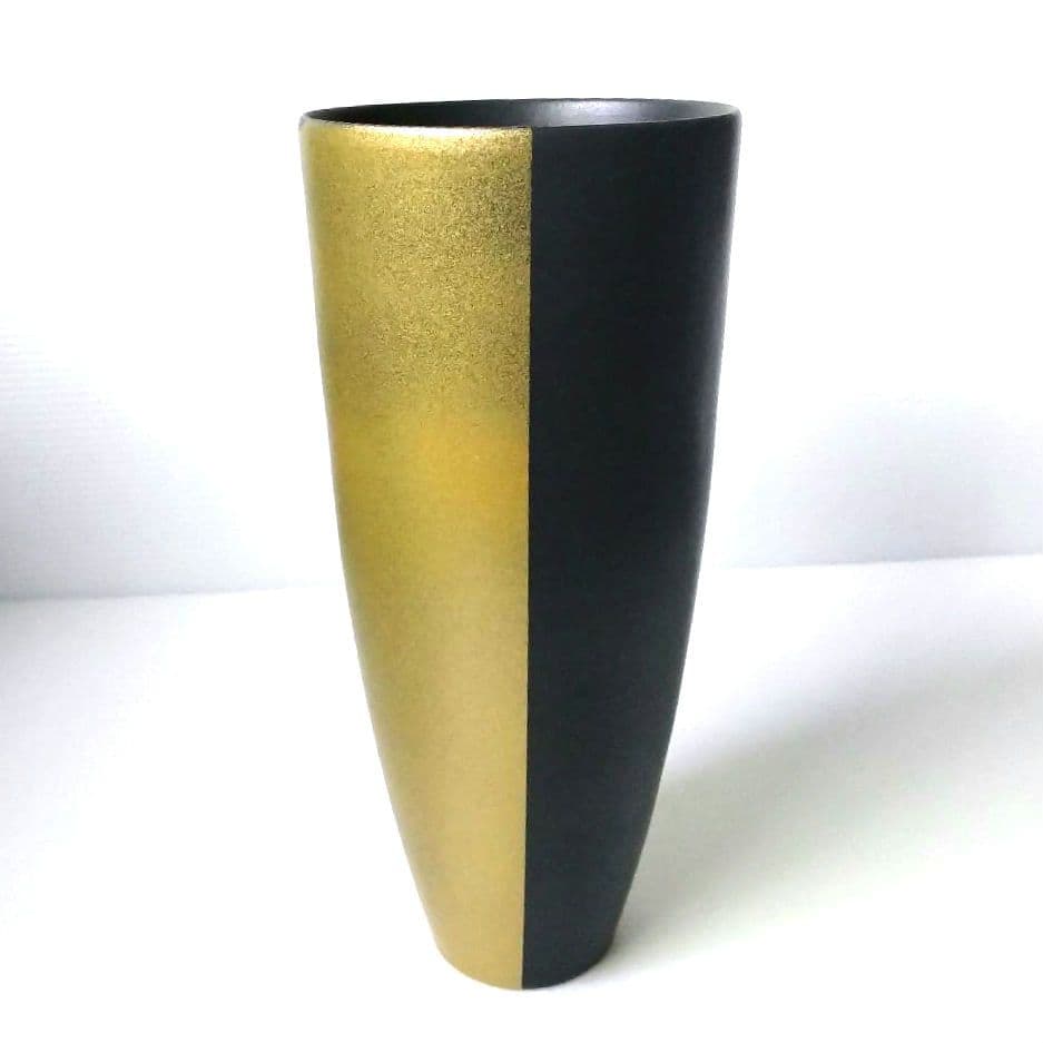 池坊 花器 立花 水盤 黒金 生け花 草月 自由花 ブラック ゴールド