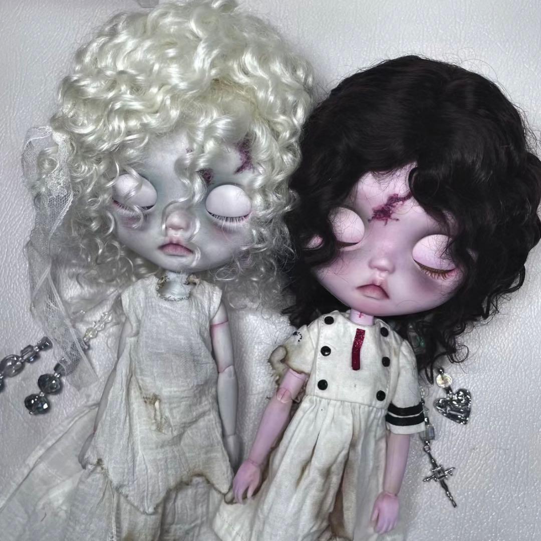 カスタムブライス 海外作家様 人形 怪我メイク 傷 ゾンビちゃん ダーク