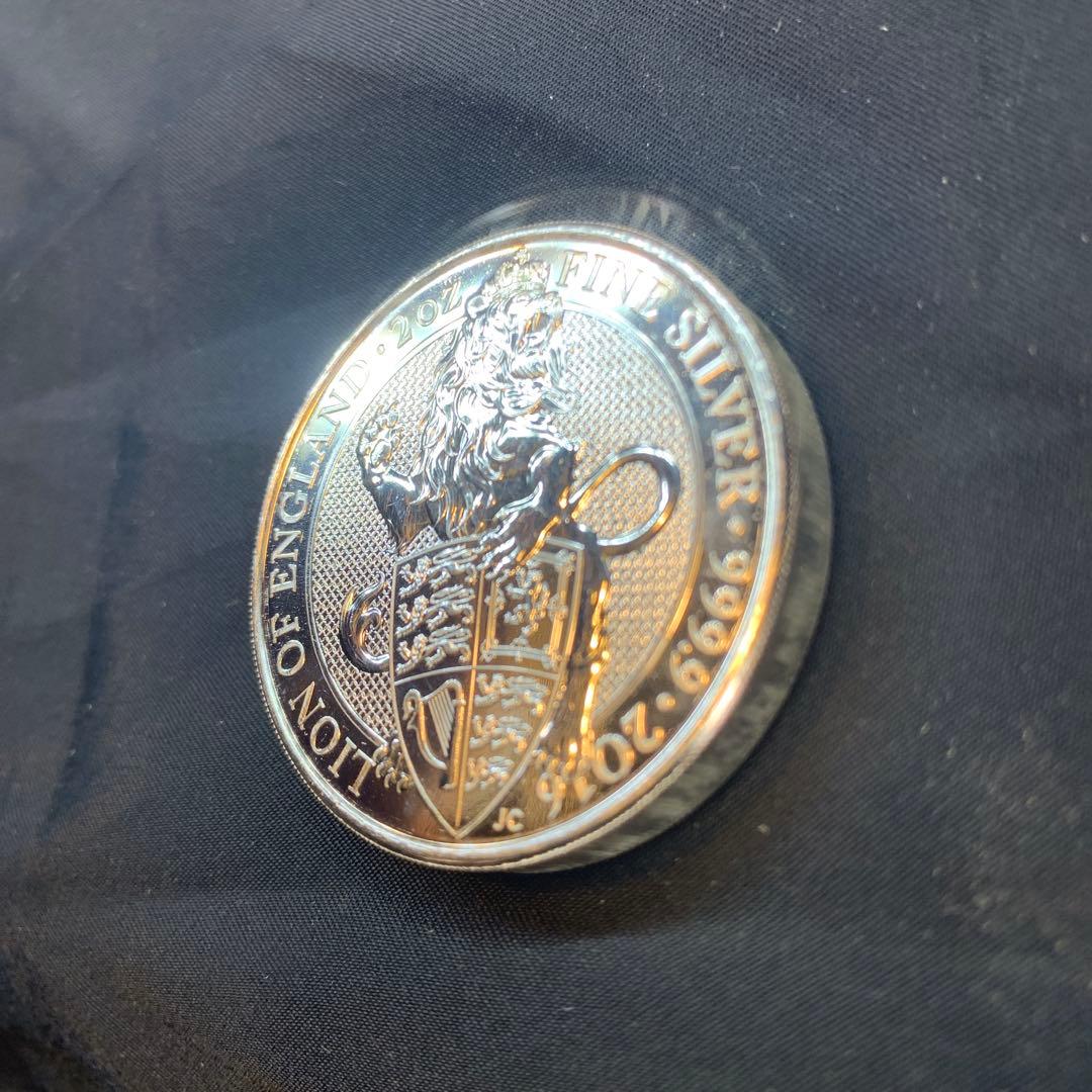 純銀貨 2オンス クイーンズビースト 2016 ライオン・イングランド M5