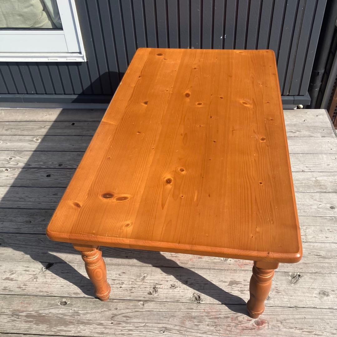 北欧レトロ 無垢材 パイン材 木製 センターテーブル カントリーテーブル 古家具