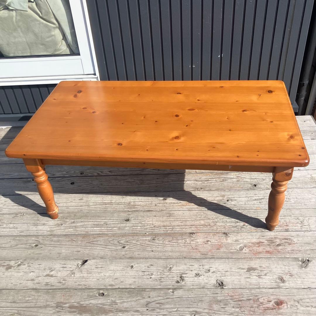 北欧レトロ 無垢材 パイン材 木製 センターテーブル カントリーテーブル 古家具