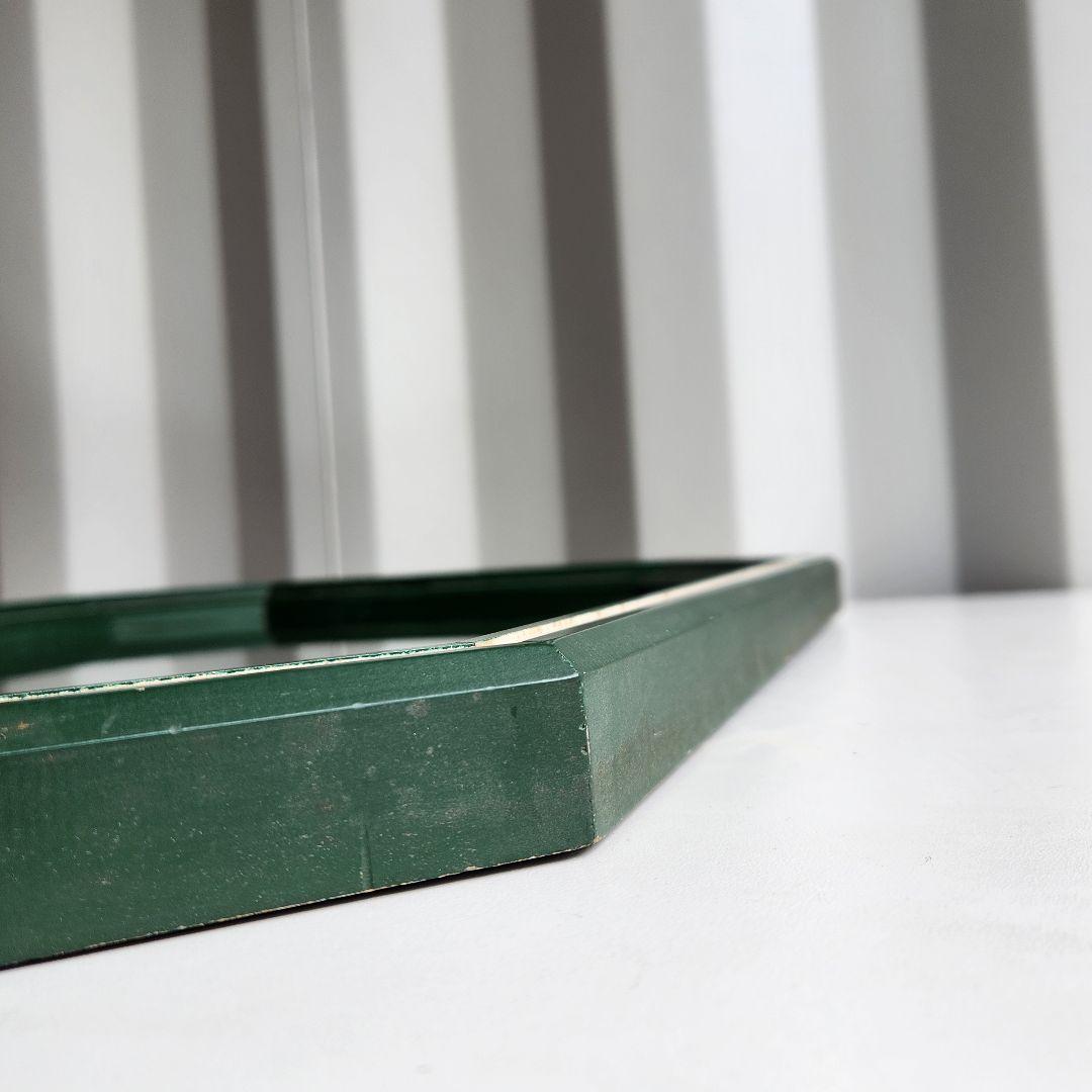 美品 ヴィンテージ　木製フレーム　8角形　ウォールミラー 壁掛け鏡 天然木 鏡