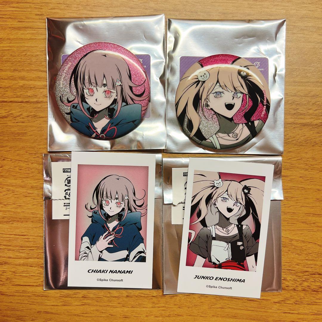 ダンガンロンパ ラウンドワン 缶バッジ イラストカード 七海千秋