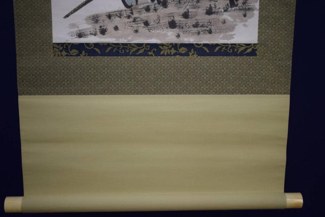 不詳/作者不詳/菊花画賛/桐共箱付/布袋屋掛軸HJ-463