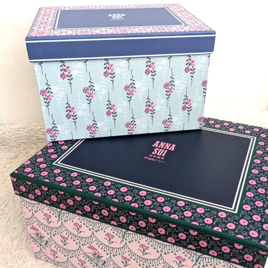 新品未使用✨フランフラン アナスイ コラボ スクエアBOX2点セット 花柄