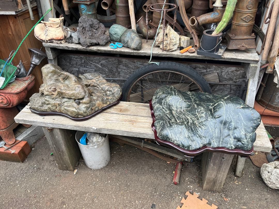 神居古潭石 、特大６０センチ、古潭石 神居古潭石緑泥石 水石 、水石展示会用