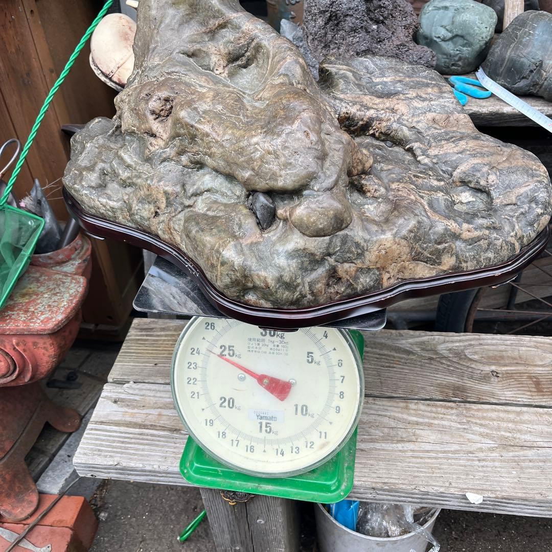 神居古潭石 、特大６０センチ、古潭石 神居古潭石緑泥石 水石 、水石展示会用