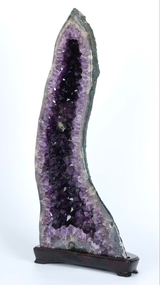 特大 天然アメジスト 原石ジオード 13.4kg 紫水晶クラスター 台付 鑑賞石