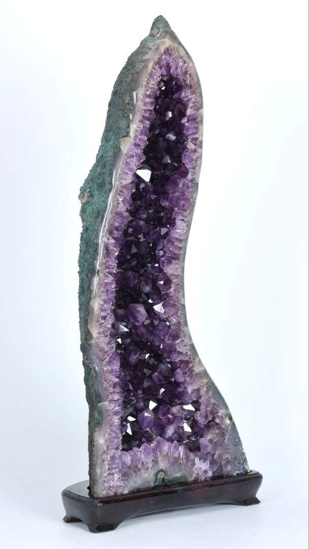 特大 天然アメジスト 原石ジオード 13.4kg 紫水晶クラスター 台付 鑑賞石