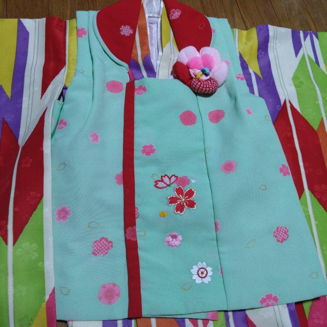 美品★三歳★矢羽根柄★被布＆着物＆小物