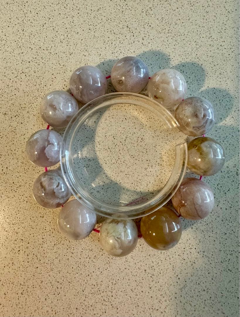 大玉シリーズ サクラメノウ 櫻瑪瑙 17.5mm 内径16cm