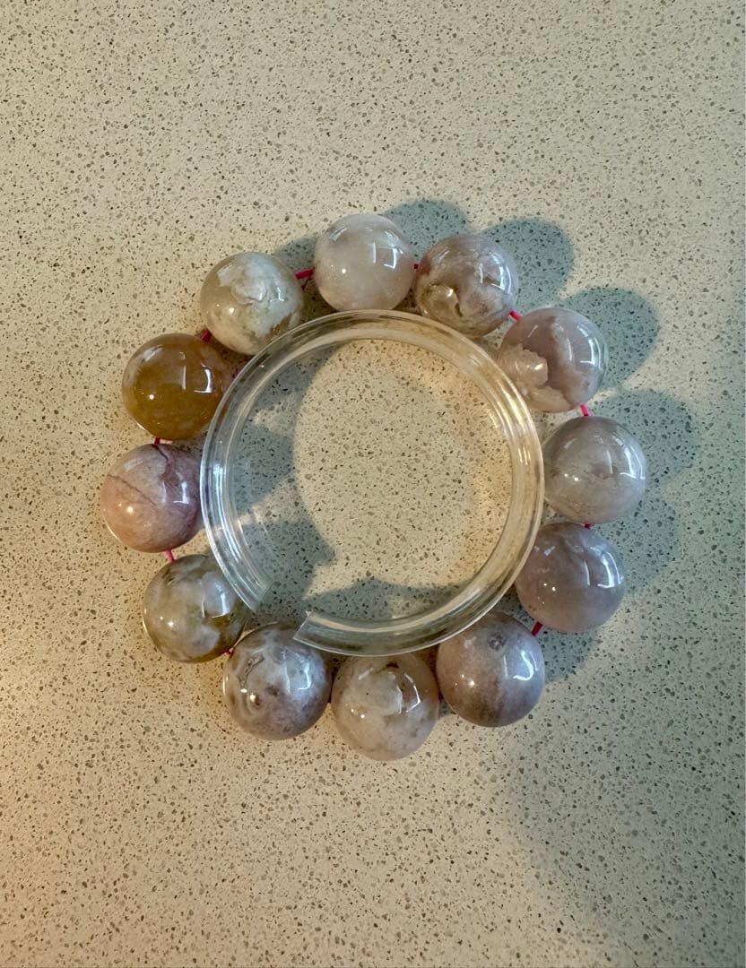 大玉シリーズ サクラメノウ 櫻瑪瑙 17.5mm 内径16cm