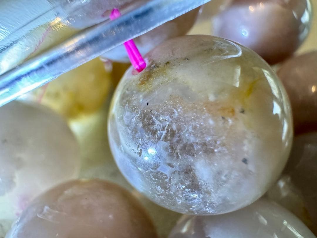 大玉シリーズ サクラメノウ 櫻瑪瑙 17.5mm 内径16cm