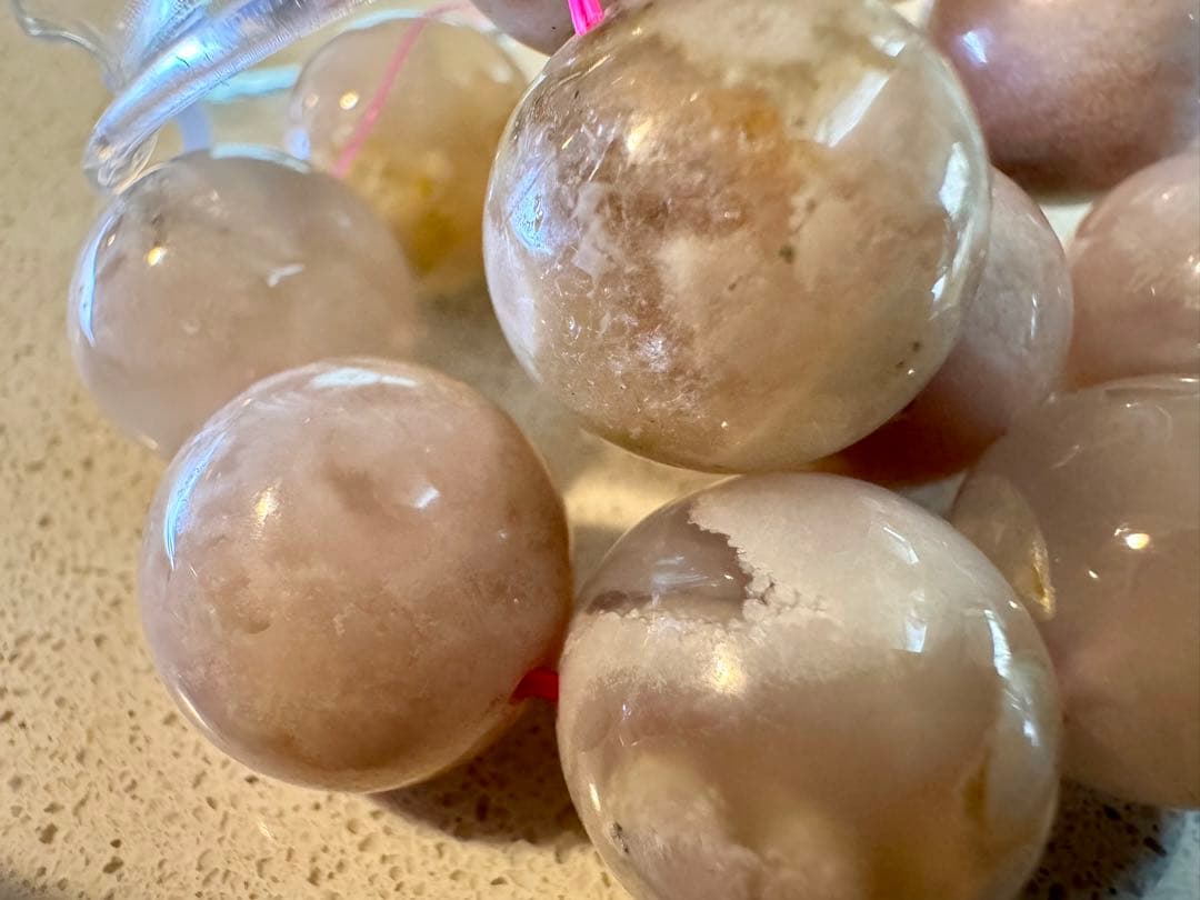 大玉シリーズ サクラメノウ 櫻瑪瑙 17.5mm 内径16cm