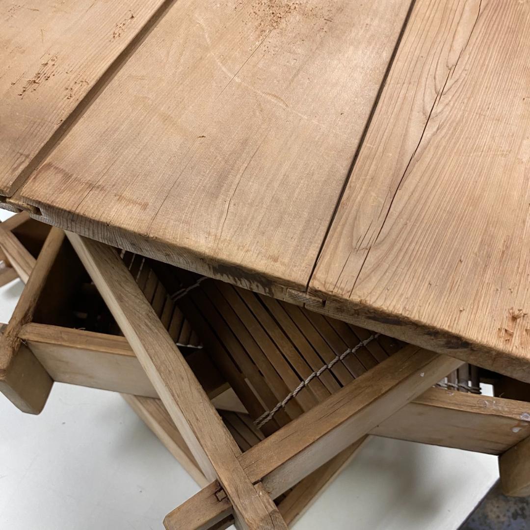 菓子屋用中古品　角蒸し蒸篭（せいろ）　蒸篭3枚＋木蓋　おまけで竹すだれ3枚