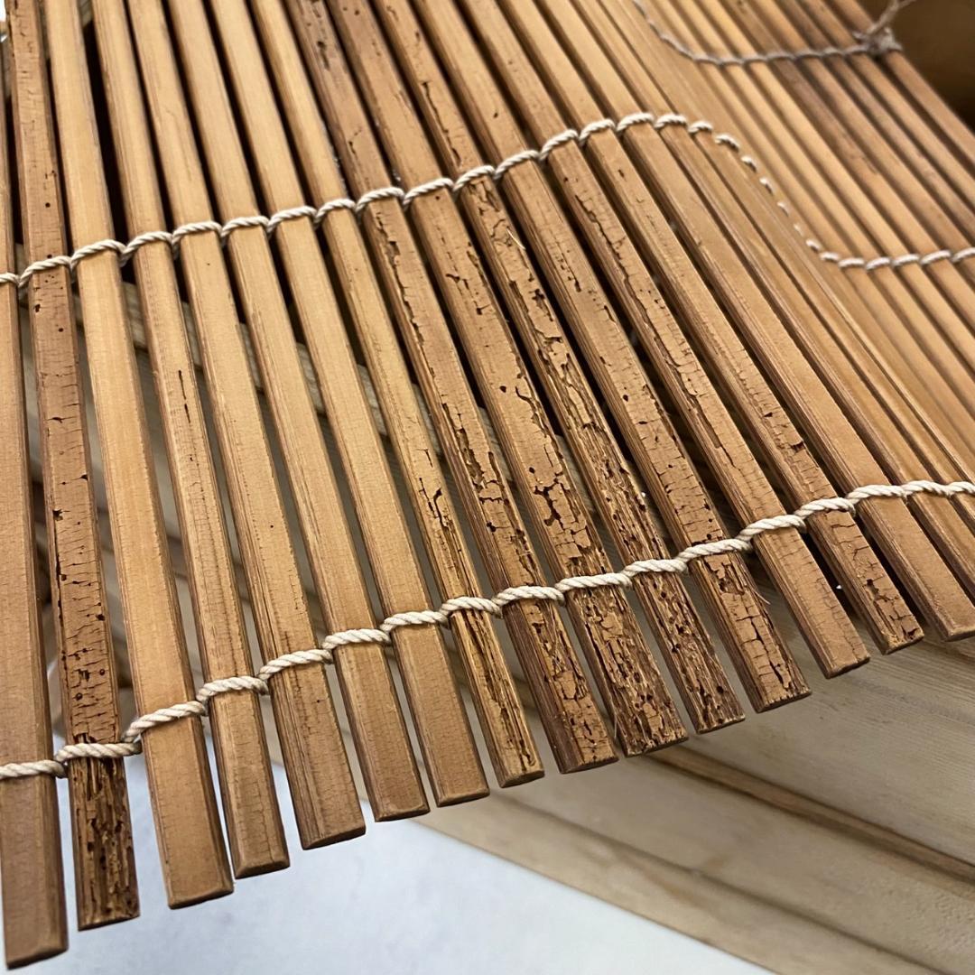 菓子屋用中古品　角蒸し蒸篭（せいろ）　蒸篭3枚＋木蓋　おまけで竹すだれ3枚