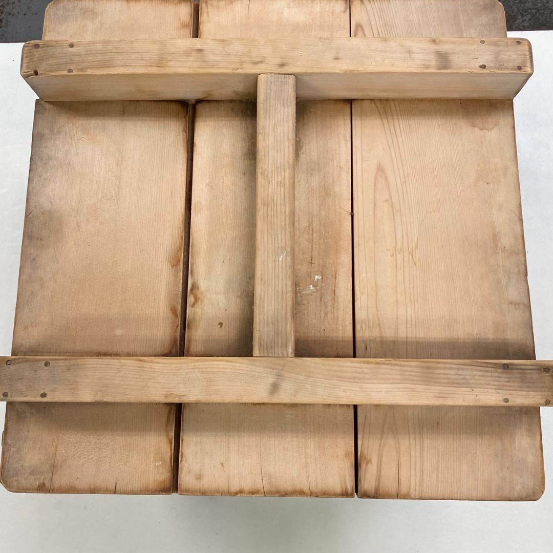 菓子屋用中古品　角蒸し蒸篭（せいろ）　蒸篭3枚＋木蓋　おまけで竹すだれ3枚