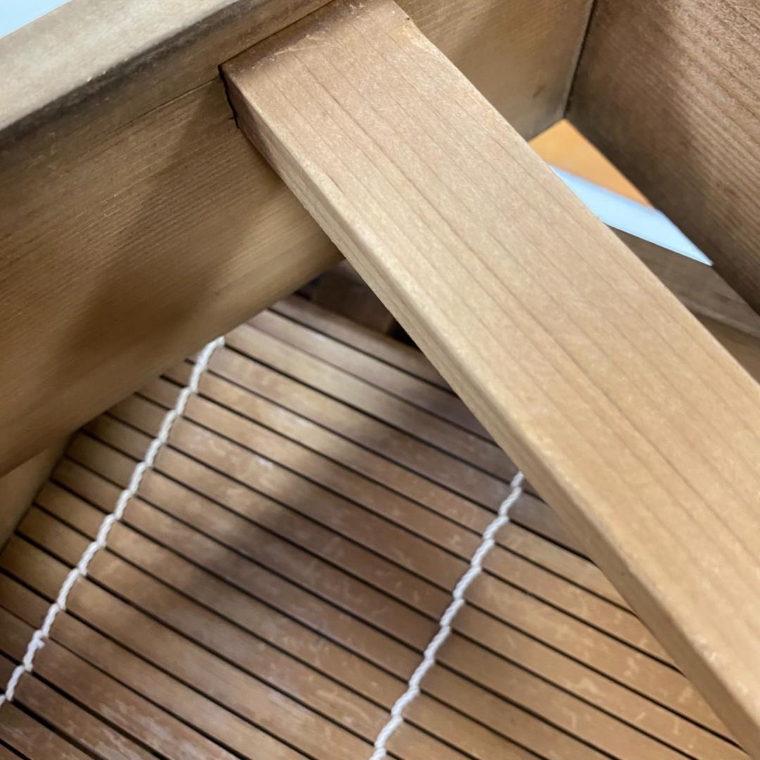 菓子屋用中古品　角蒸し蒸篭（せいろ）　蒸篭3枚＋木蓋　おまけで竹すだれ3枚