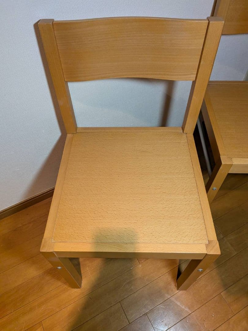 《送料込》無印 ダイニングチェア ブナ材 木製イス 椅子 廃盤品 2脚セット