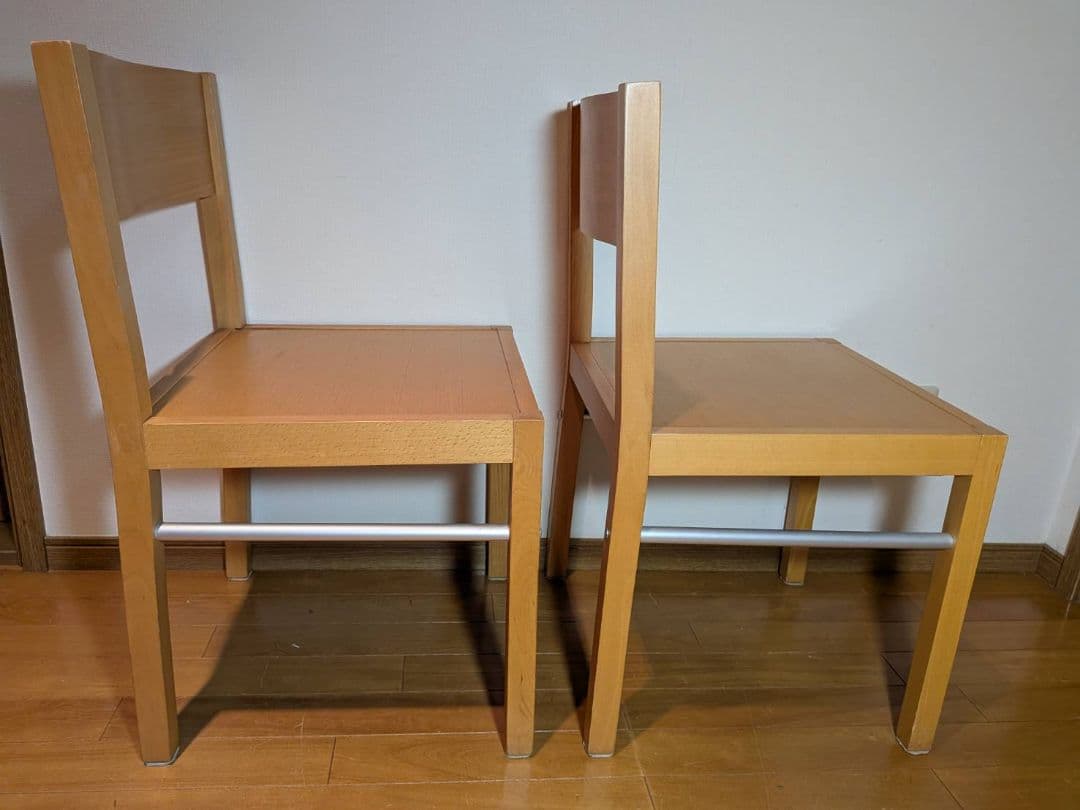 《送料込》無印 ダイニングチェア ブナ材 木製イス 椅子 廃盤品 2脚セット