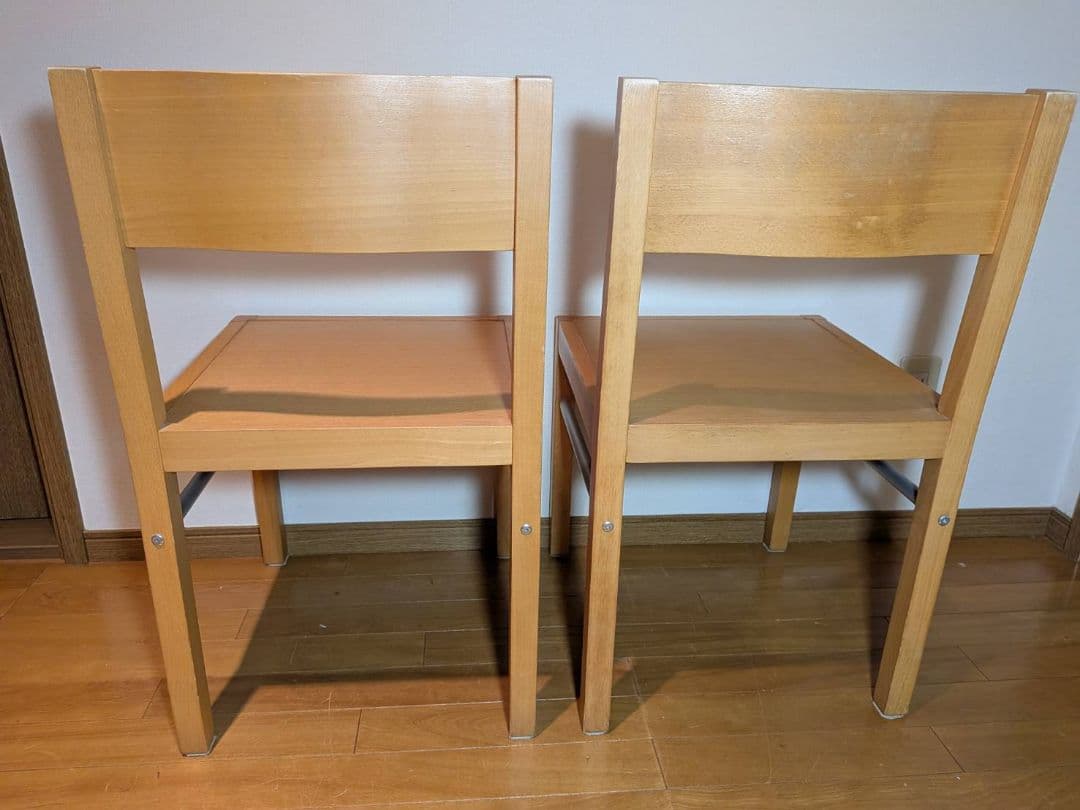 《送料込》無印 ダイニングチェア ブナ材 木製イス 椅子 廃盤品 2脚セット