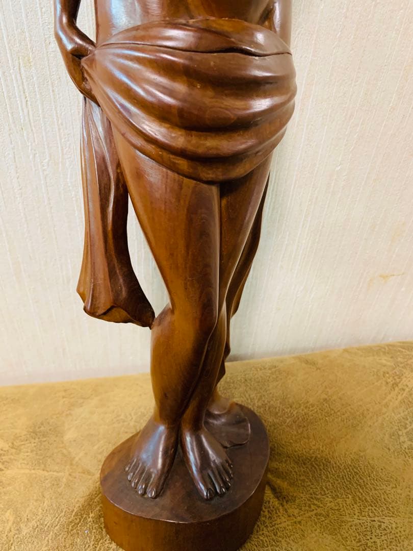 希少品　木彫り　木製 女性像 裸婦像 置物 オブジェ　バリ 工芸品　裸体　彫刻
