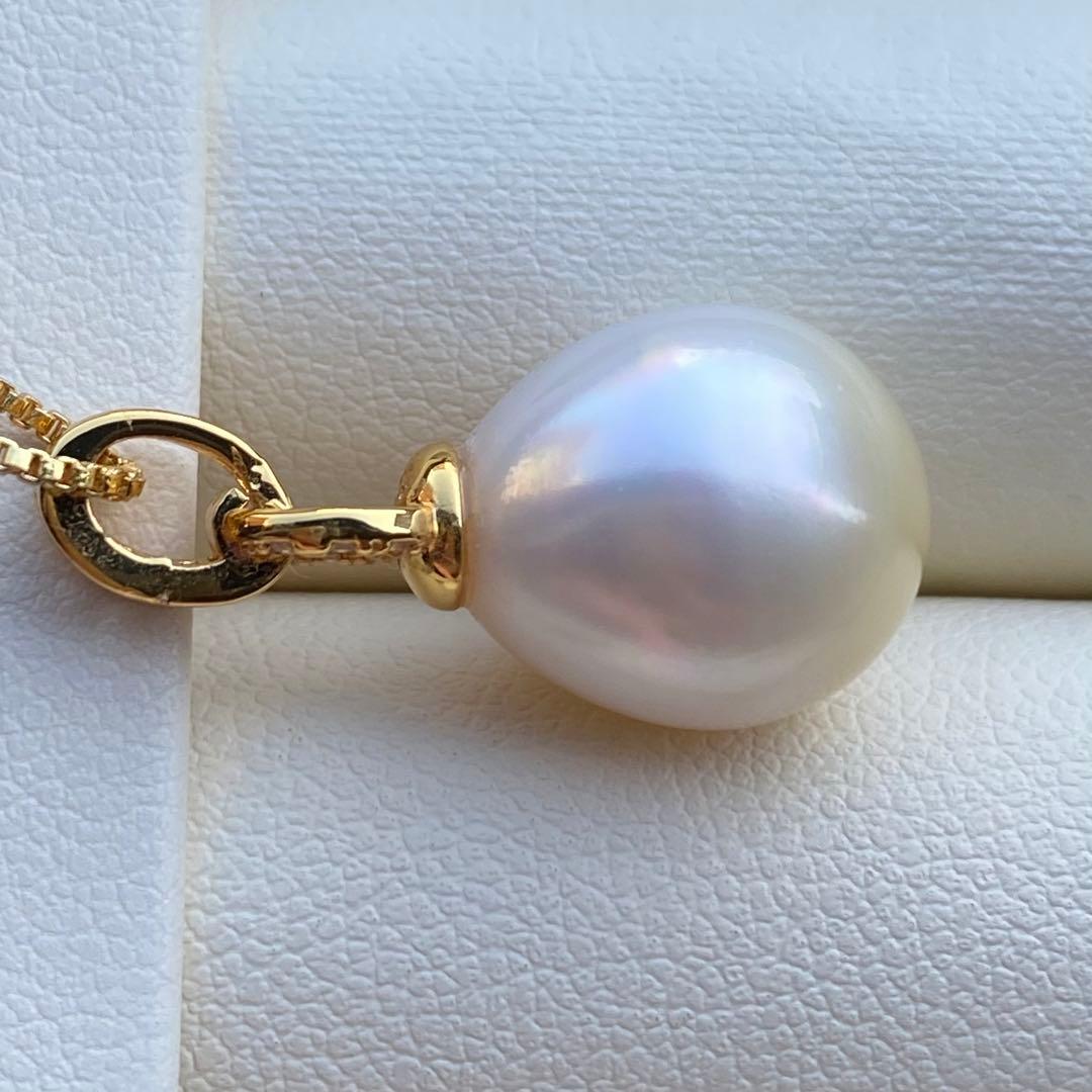 本真珠　南洋白蝶真珠ネックレストップ　13.3*11.9mmPT950