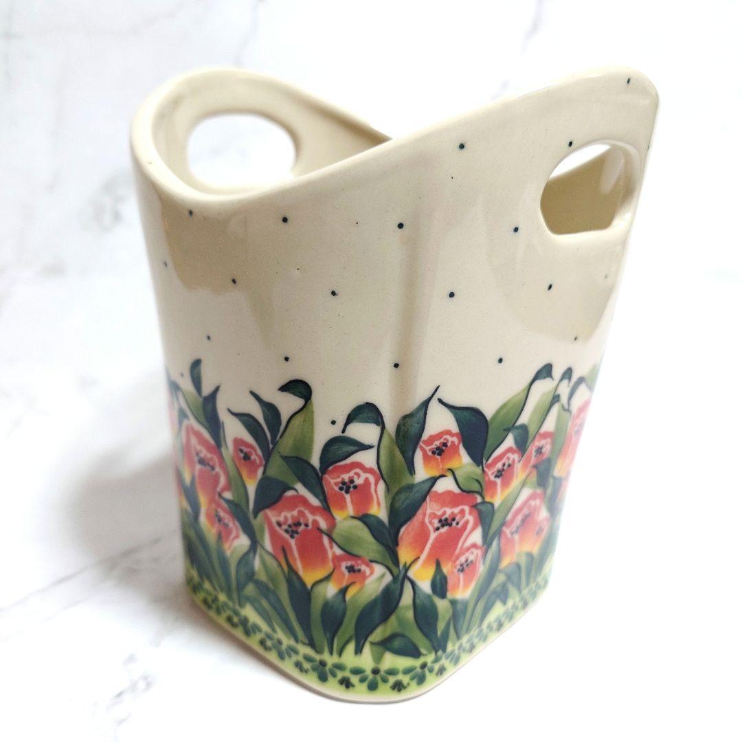 新品 ポーリッシュポタリー スタンドバスケット チューリップ