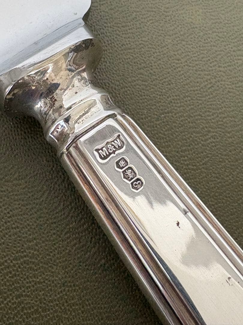 ビンテージ　マッピン&ウェッブ　純銀製 ハンドル　ナイフ　33,5cm シルバー