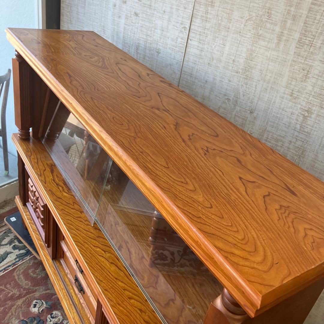 昭和レトロ 北城産業 大型 木製サイドボード 飾り棚 古家具 古道具 ビンテージ