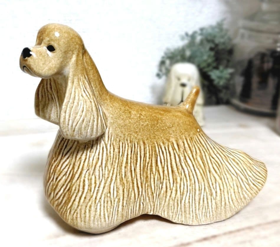 陶器オブジェ 置物 犬 ◇ コッカー スパニエル