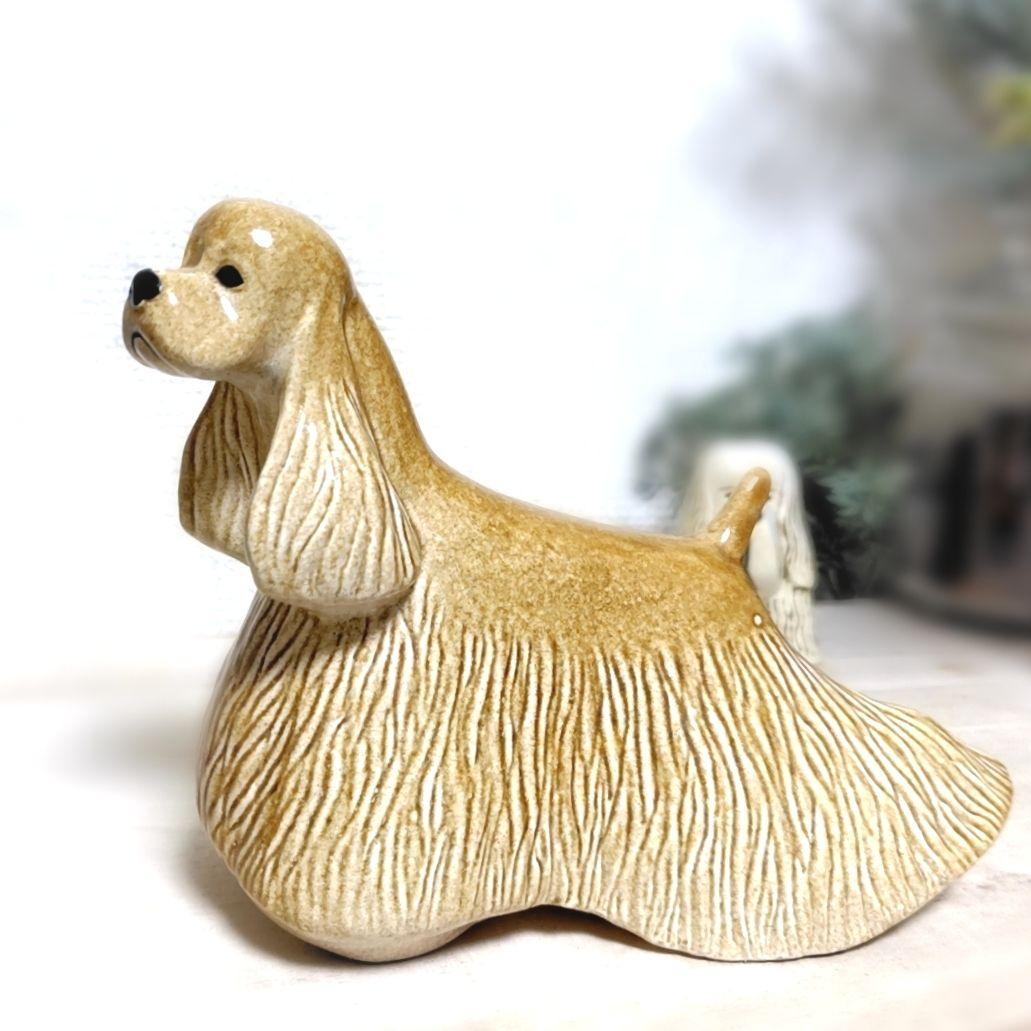 陶器オブジェ 置物 犬 ◇ コッカー スパニエル