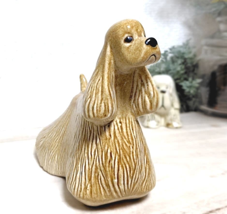陶器オブジェ 置物 犬 ◇ コッカー スパニエル