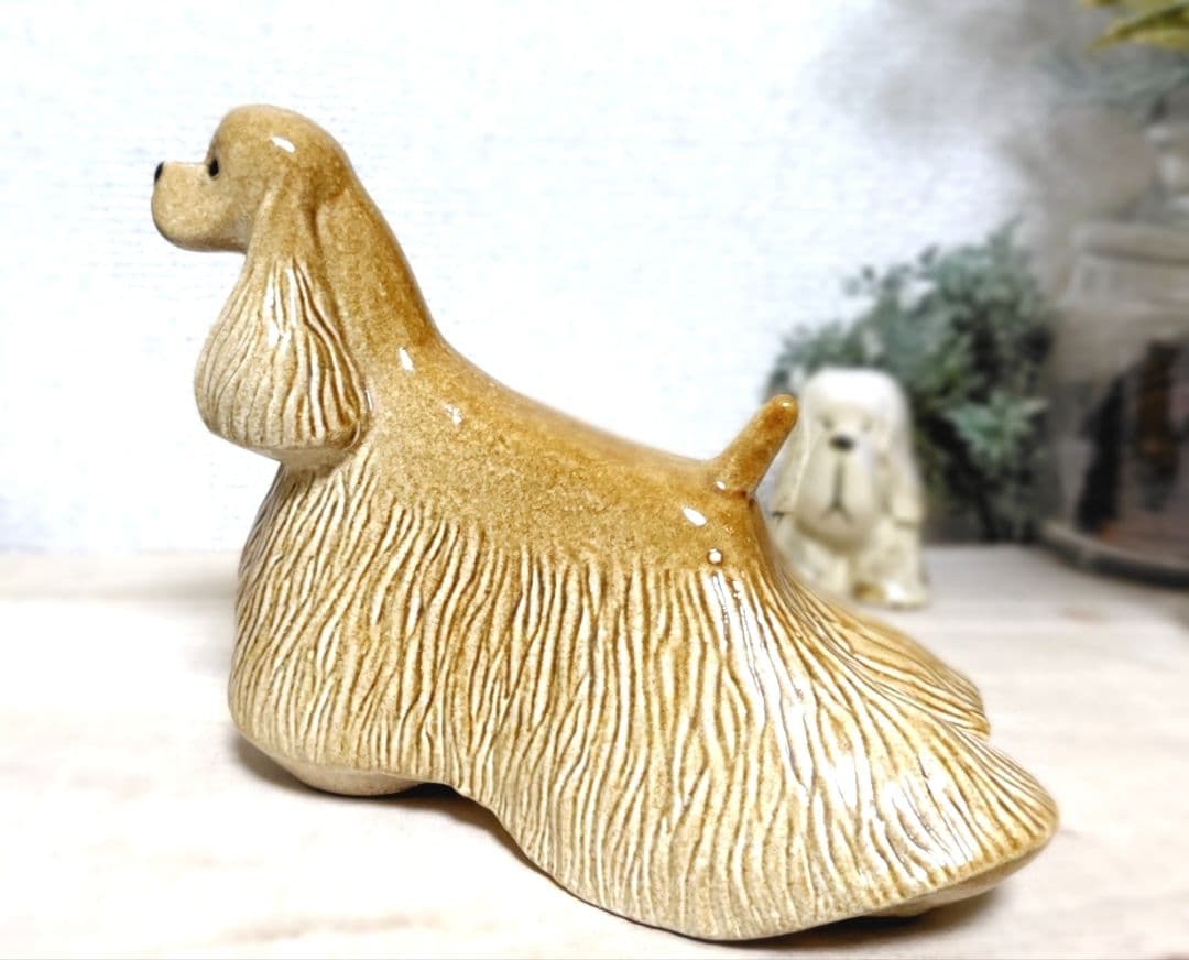 陶器オブジェ 置物 犬 ◇ コッカー スパニエル