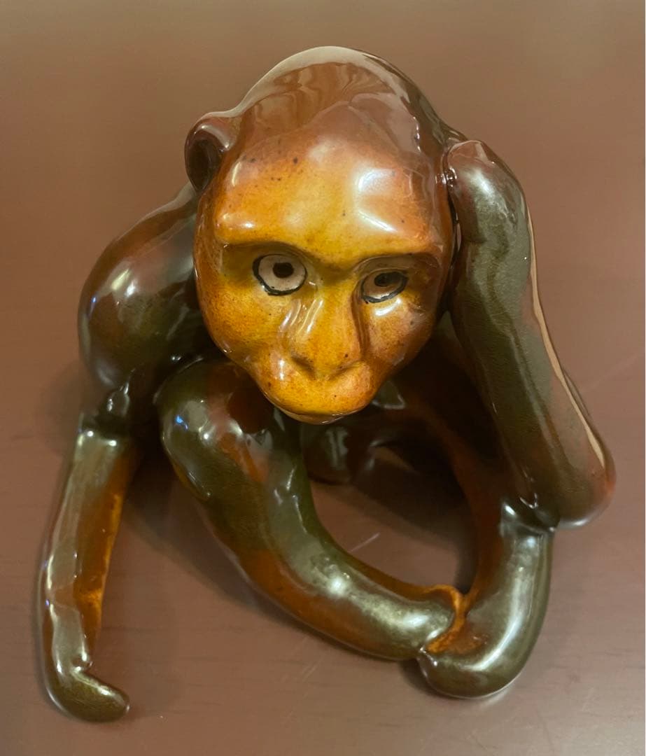 九谷焼　浅蔵五十吉　人間国宝　干支　申　さる、置物