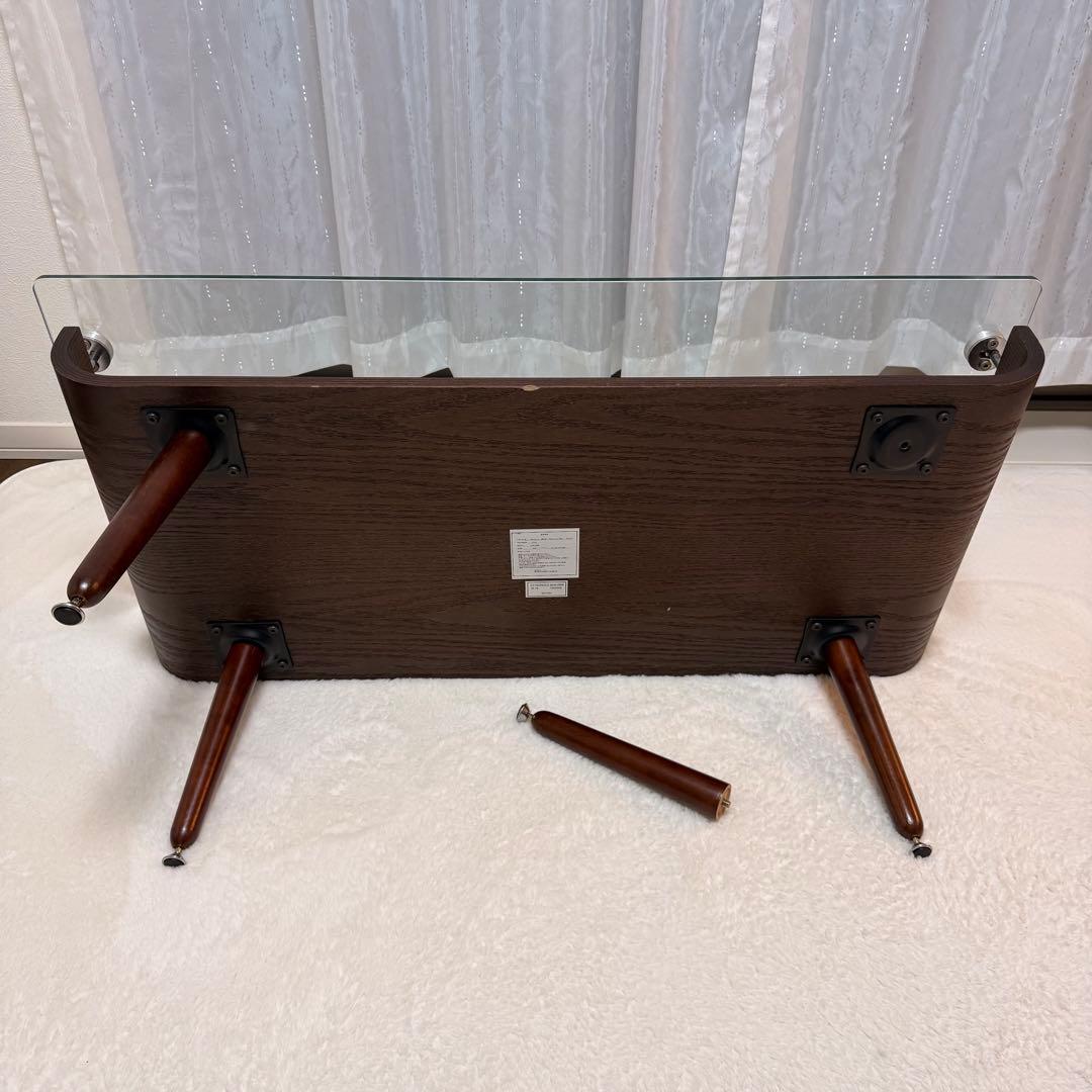 ニトリ センターテーブル ノルディック 強化ガラス ダークブラウン