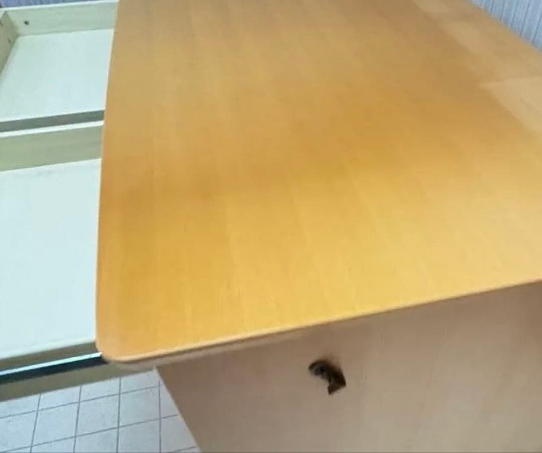 ナチュラル 木製 デスク 事務机 2引き出し