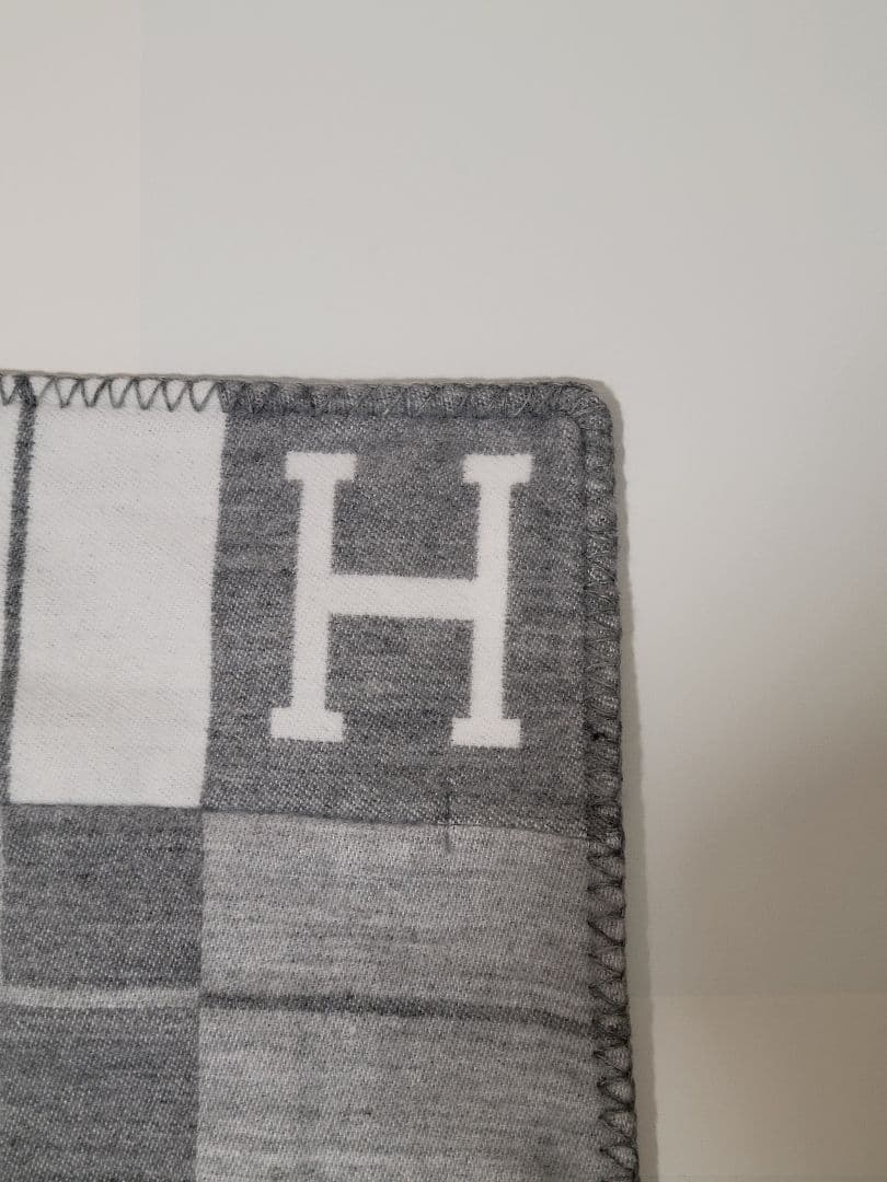 ami　【2枚】　エルメス　クッションカバー　グレー　45×45　チェック