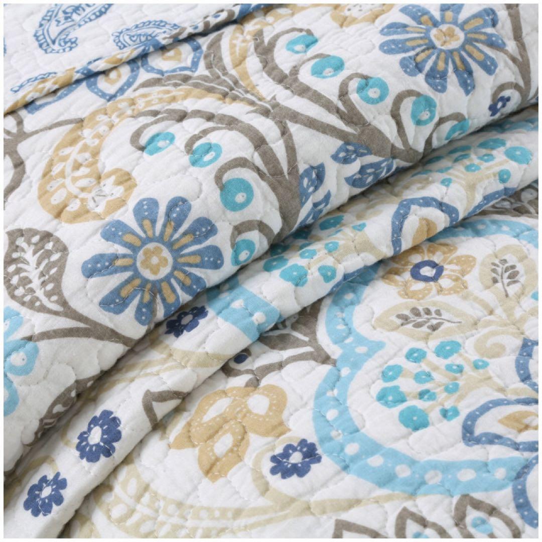 キルトベッドカバー3点セット綿マルチカバー キルティング 806