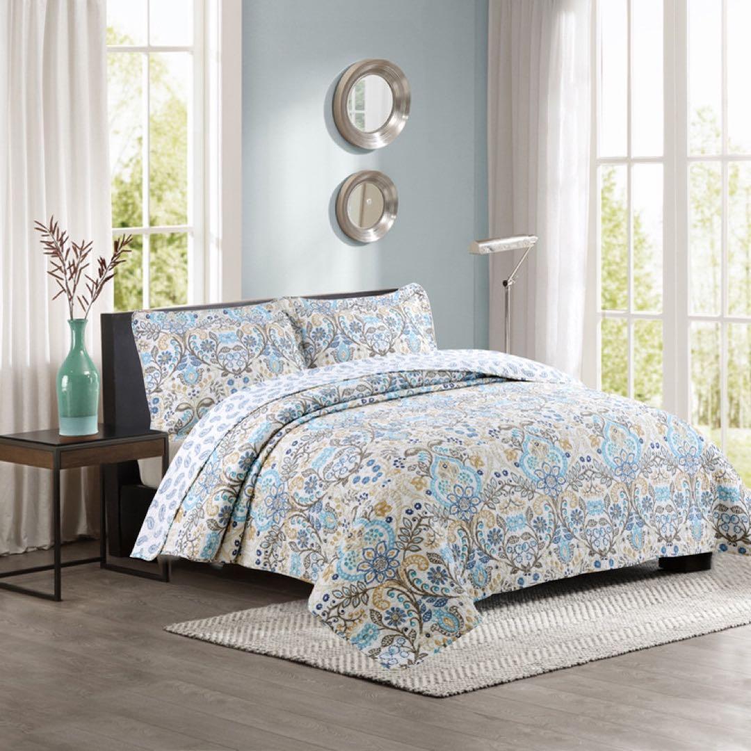 キルトベッドカバー3点セット綿マルチカバー キルティング 806