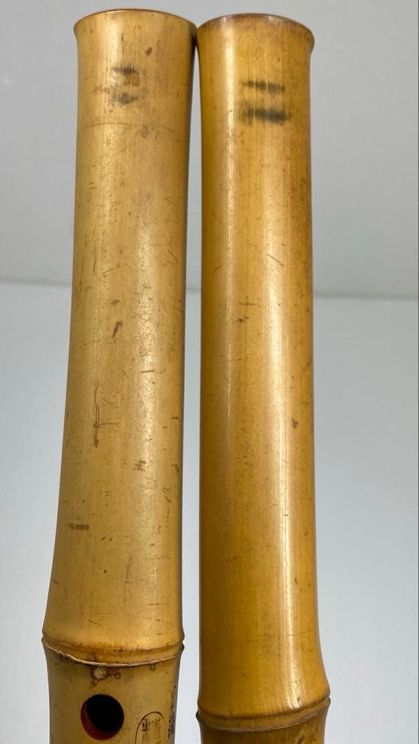 精莗在銘銀三線尺八2点味ある一品共箱全長55・48.5㎝東な7-0415☆2F