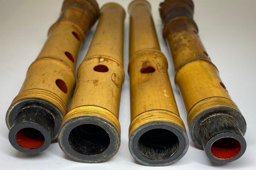 精莗在銘銀三線尺八2点味ある一品共箱全長55・48.5㎝東な7-0415☆2F