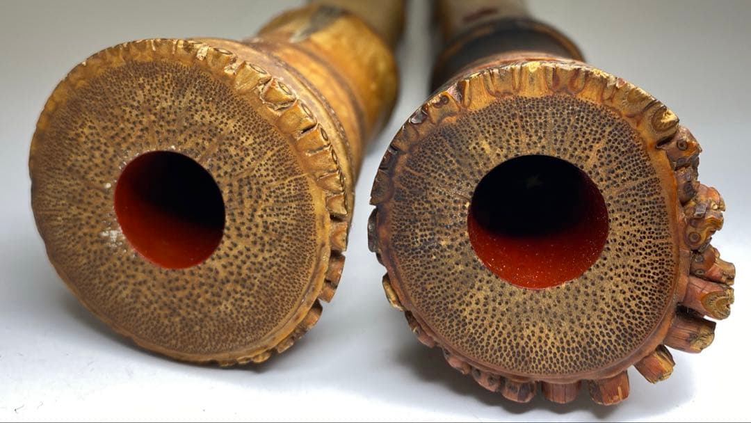 精莗在銘銀三線尺八2点味ある一品共箱全長55・48.5㎝東な7-0415☆2F