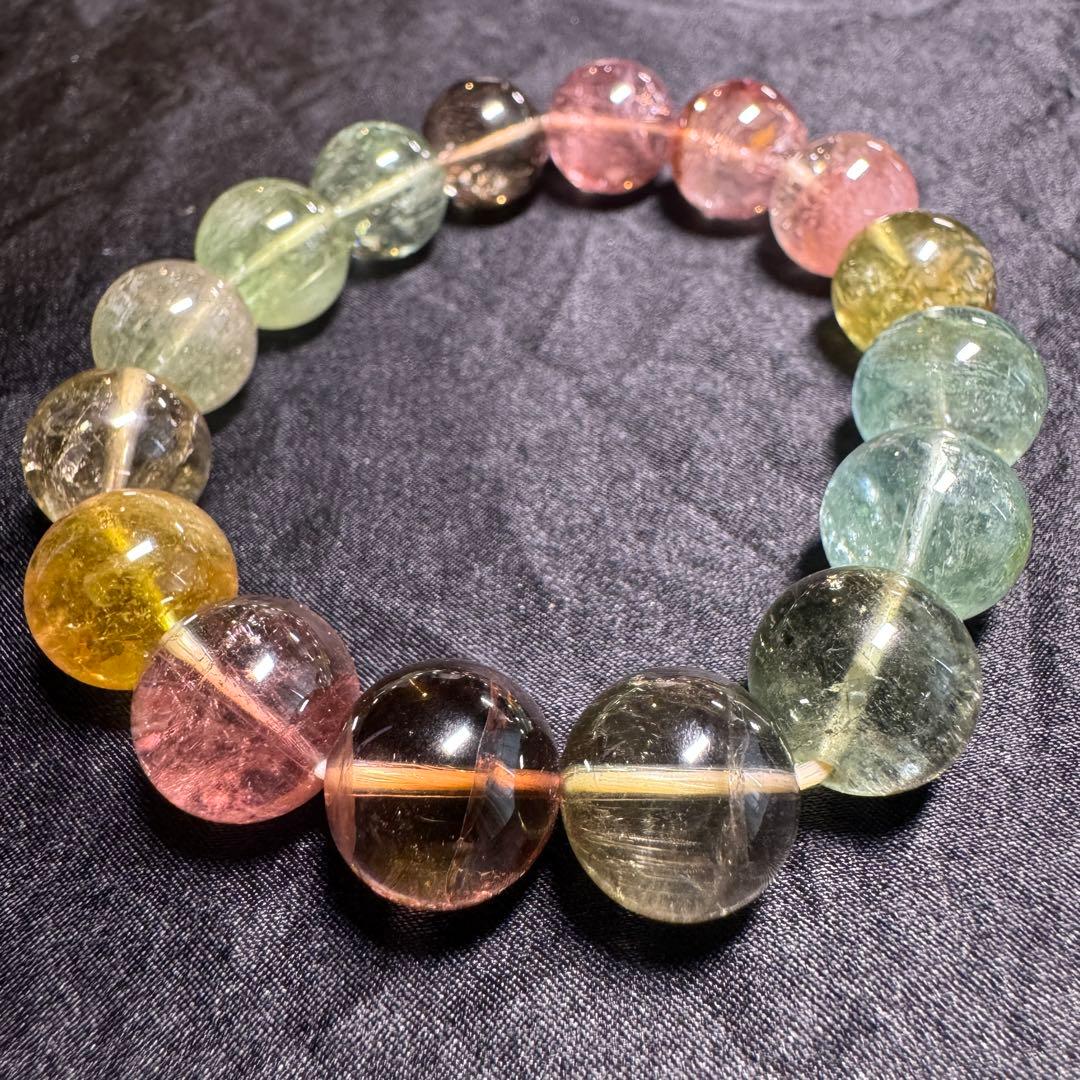 マルチカラー トルマリン ブレスレット ブラジル産