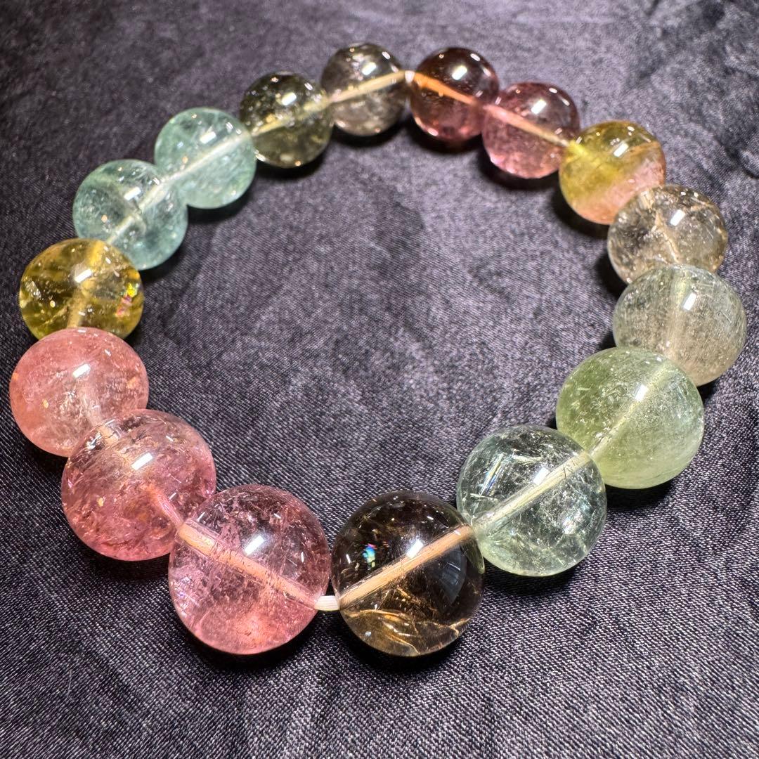 マルチカラー トルマリン ブレスレット ブラジル産