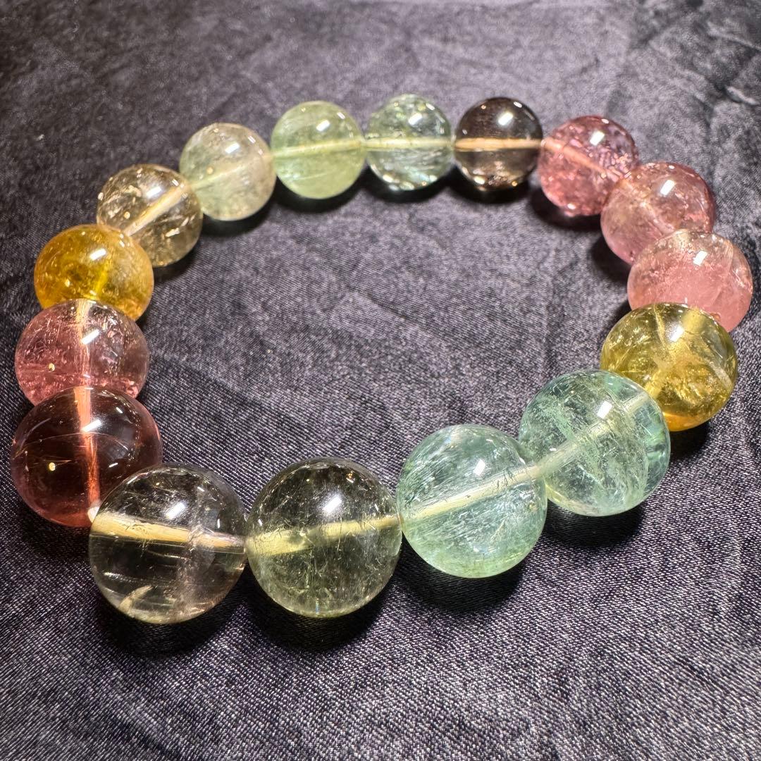 マルチカラー トルマリン ブレスレット ブラジル産