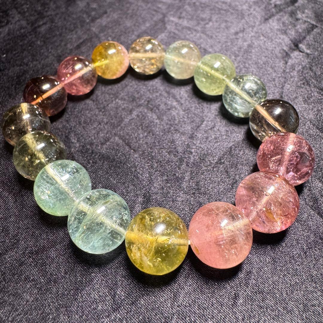 マルチカラー トルマリン ブレスレット ブラジル産